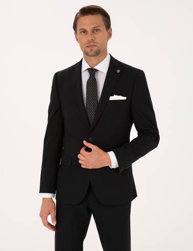 Siyah Slim Fit Takım Elbise