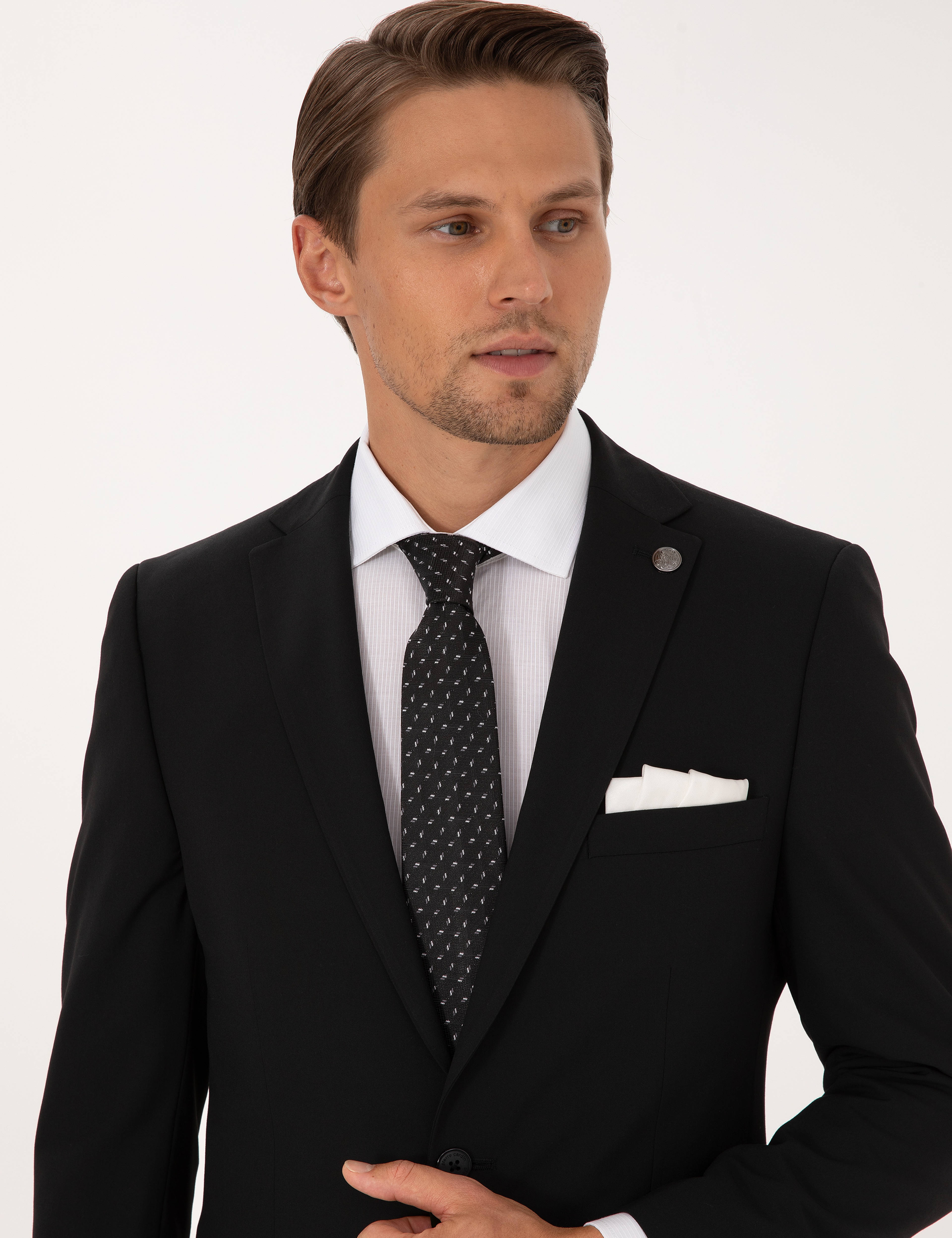 Siyah Slim Fit Takım Elbise - Image 2