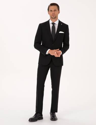 Siyah Slim Fit Takım Elbise