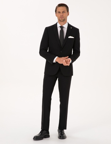 Siyah Slim Fit Takım Elbise