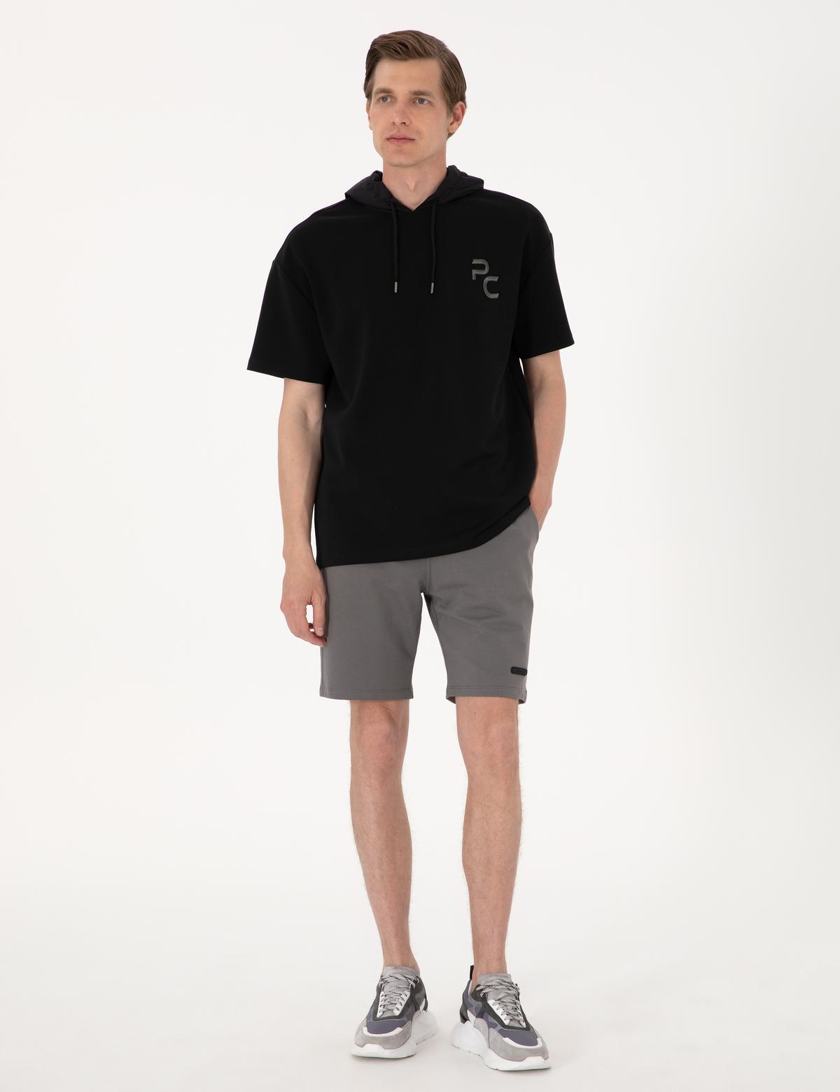 Antrasit Regular Fit Örme Şort - 50310719028