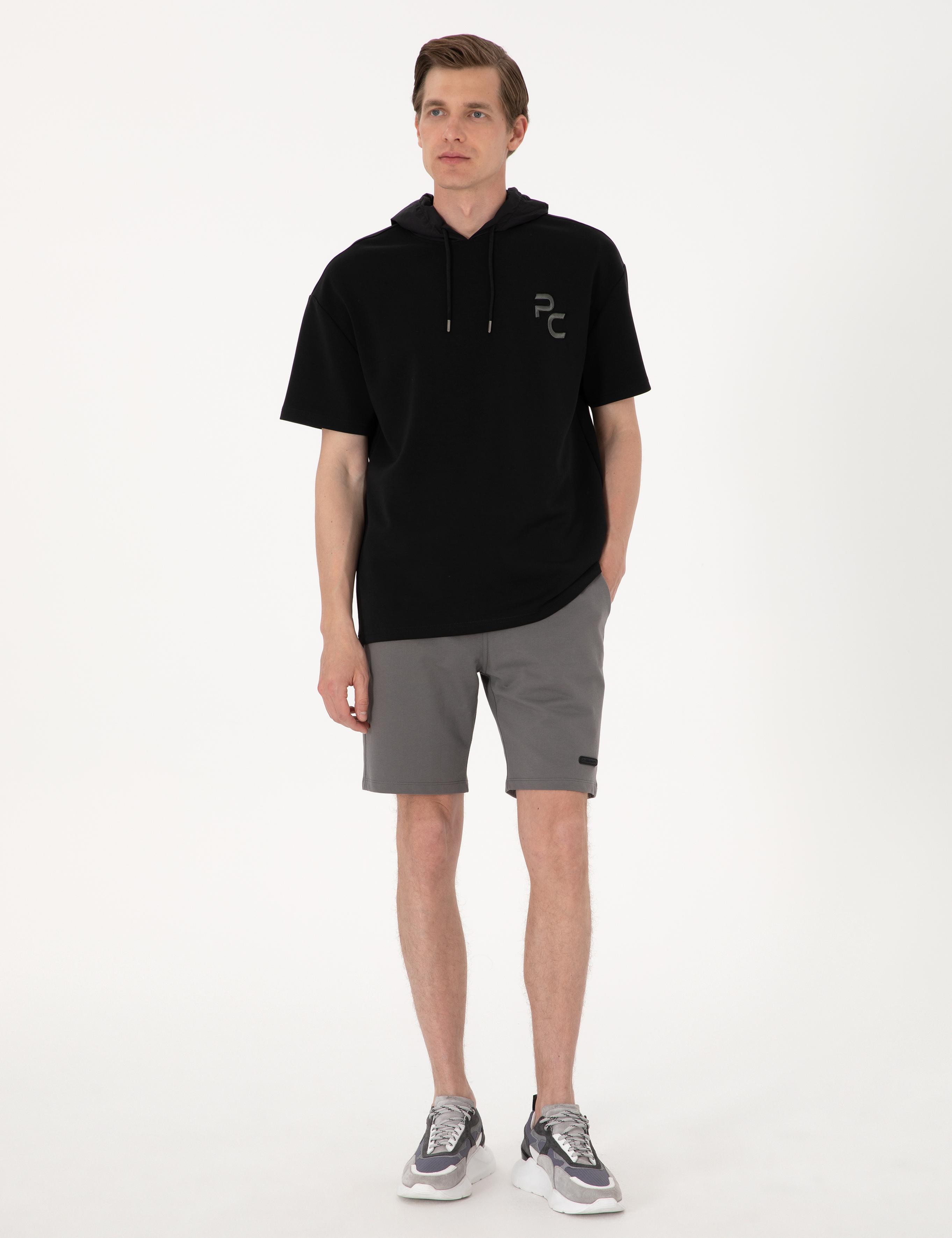 Antrasit Regular Fit Örme Şort