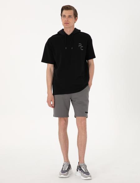 Antrasit Regular Fit Örme Şort - 50310719028