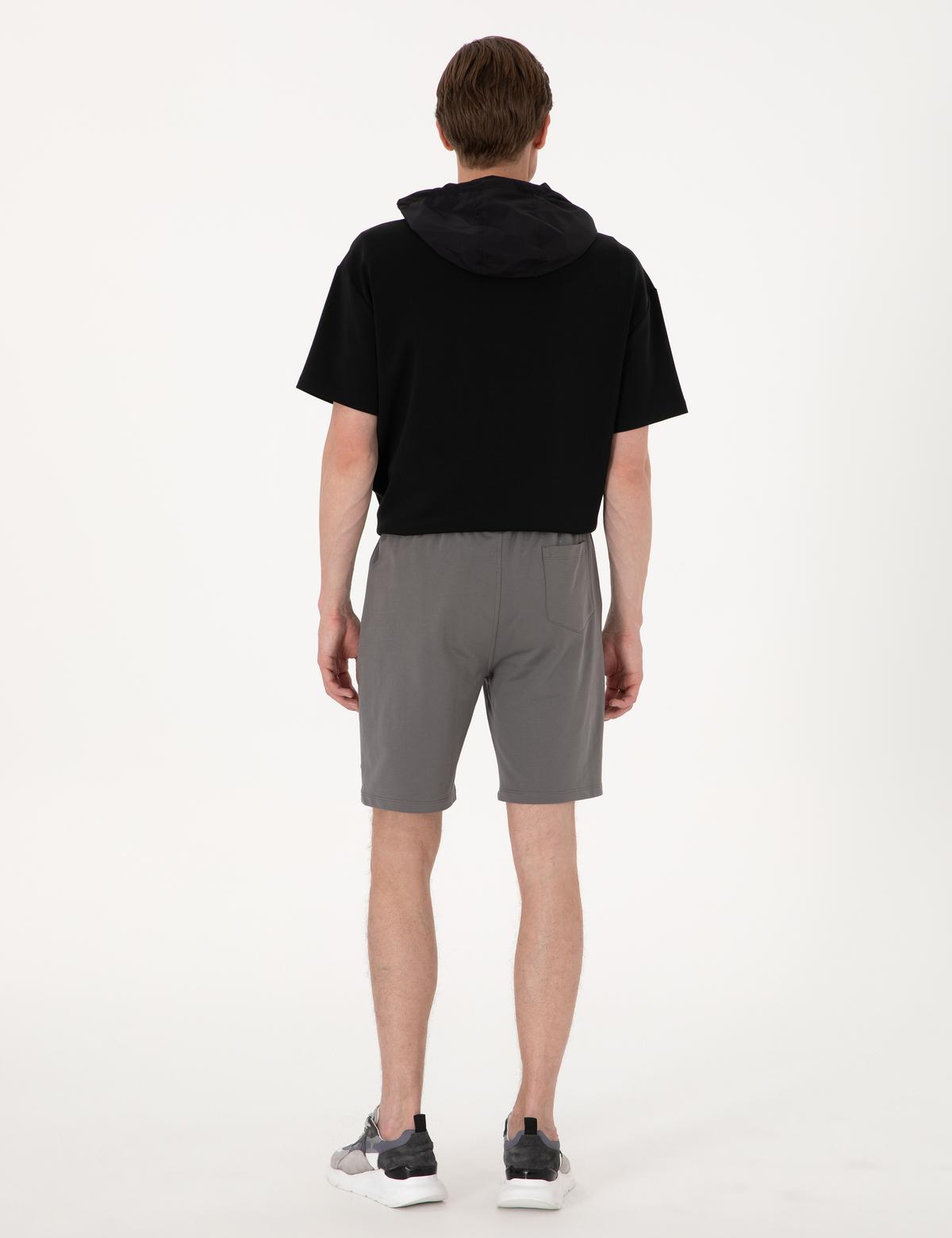 Antrasit Regular Fit Örme Şort - 50310719028