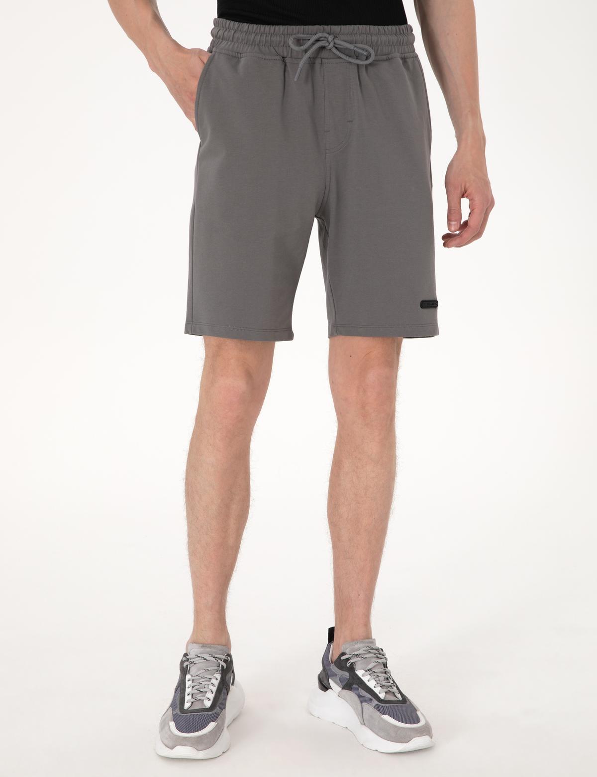 Antrasit Regular Fit Örme Şort - 50310719028