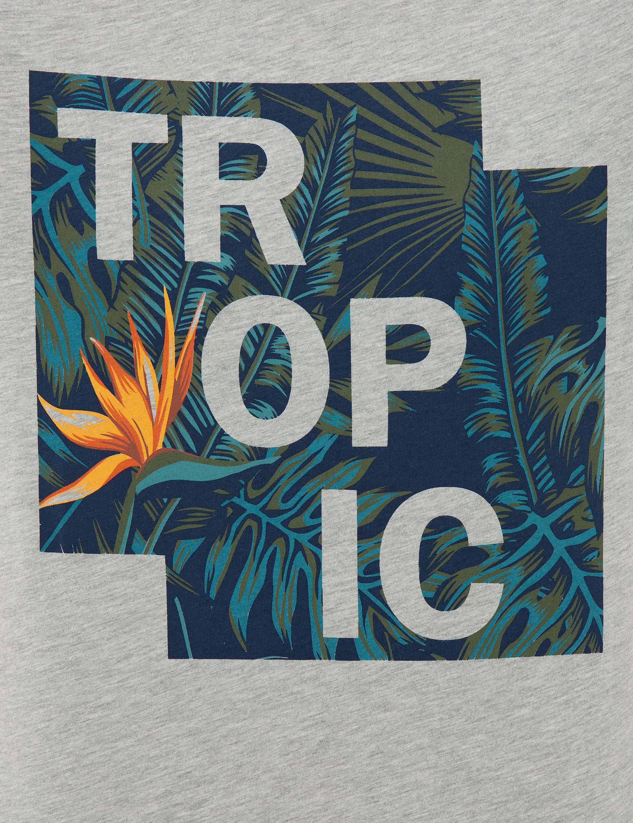 Açık Gri Melanj Slim Fit Bisiklet Yaka T-Shirt - 50226530010