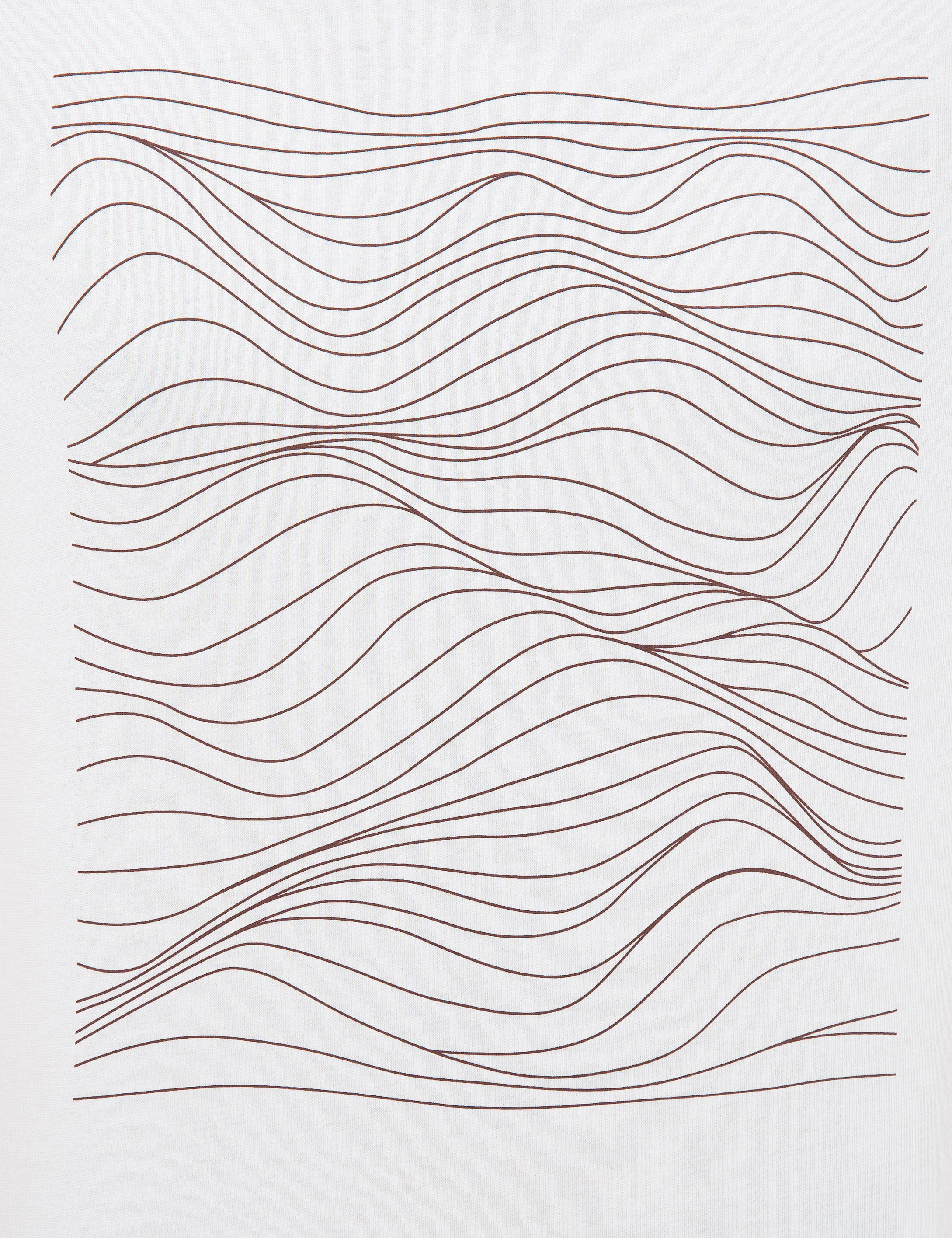 Kahverengi Çizgili Regular Fit Bisiklet Yaka T-Shirt - 50226532003