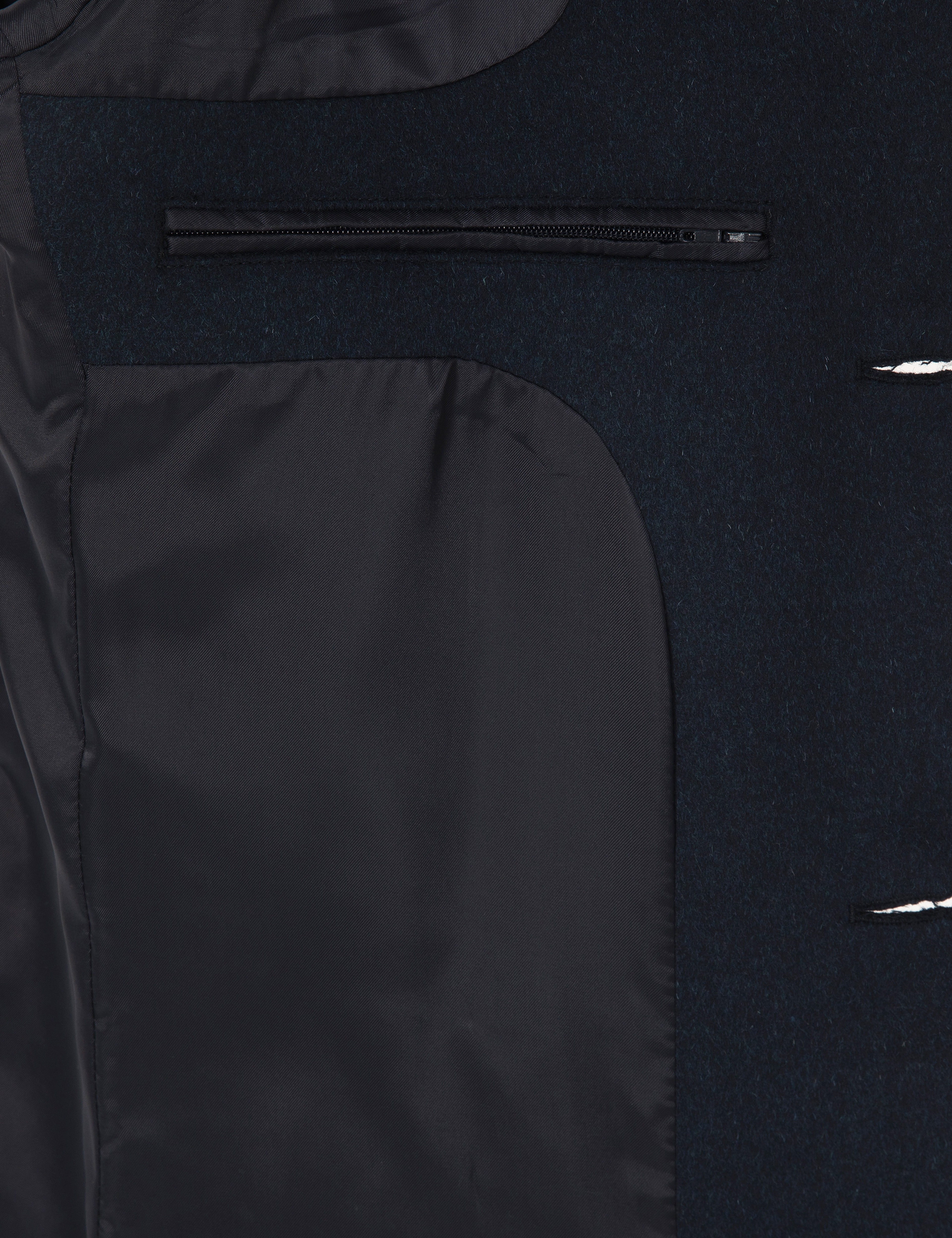 Lacivert Ekstra Slim Fit Yün Karışımlı Kaşe Kaban