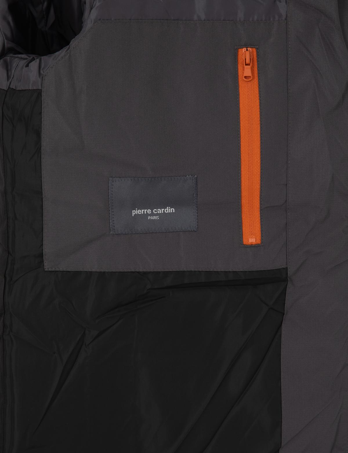 Gri Kapüşonlu Mont - 50313923013