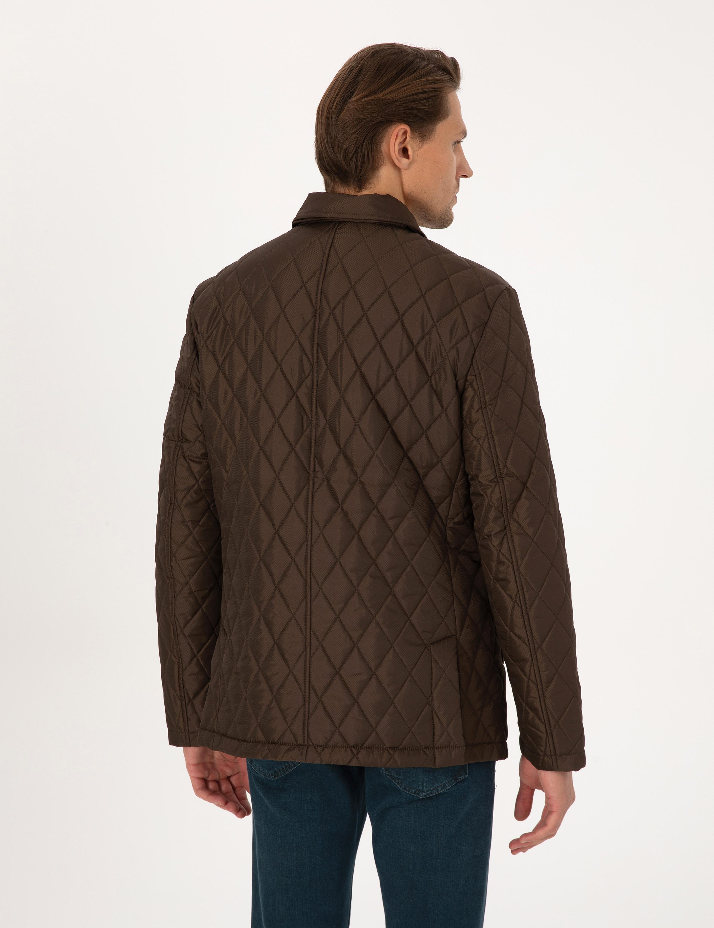 Kahverengi Gömlek Yaka Mont