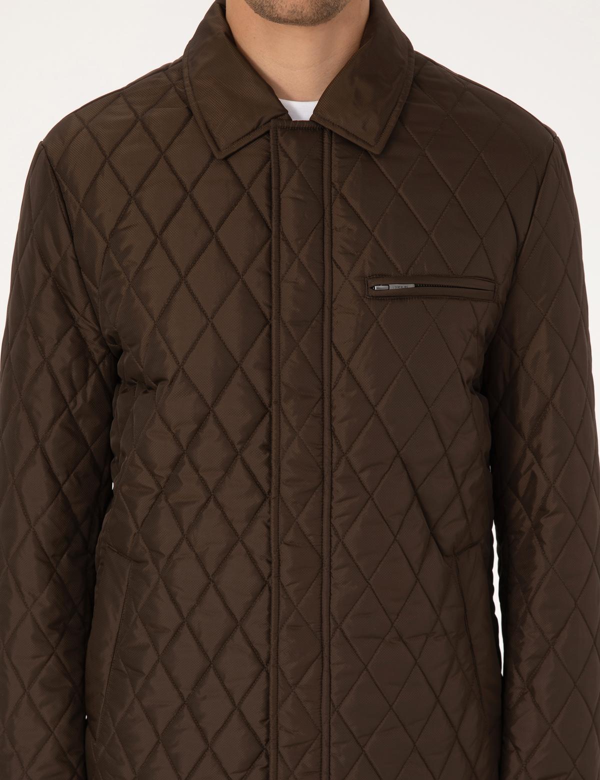 Kahverengi Gömlek Yaka Mont - 50313920005