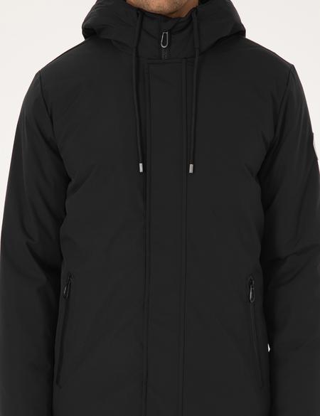 Siyah Kapüşonlu Mont - 50313983012