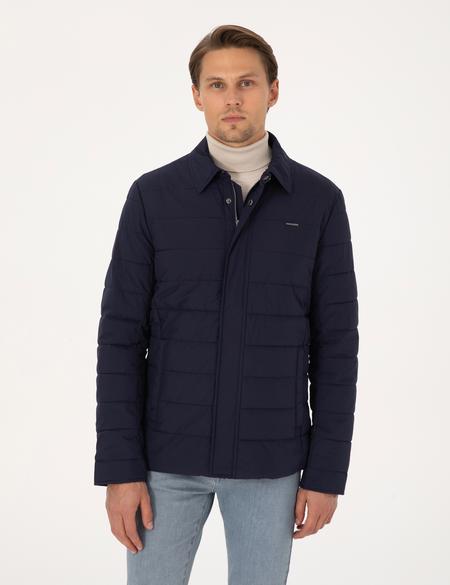 Lacivert Gömlek Yaka Mont - 50313938022