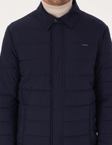 Lacivert Gömlek Yaka Mont - 50313938022