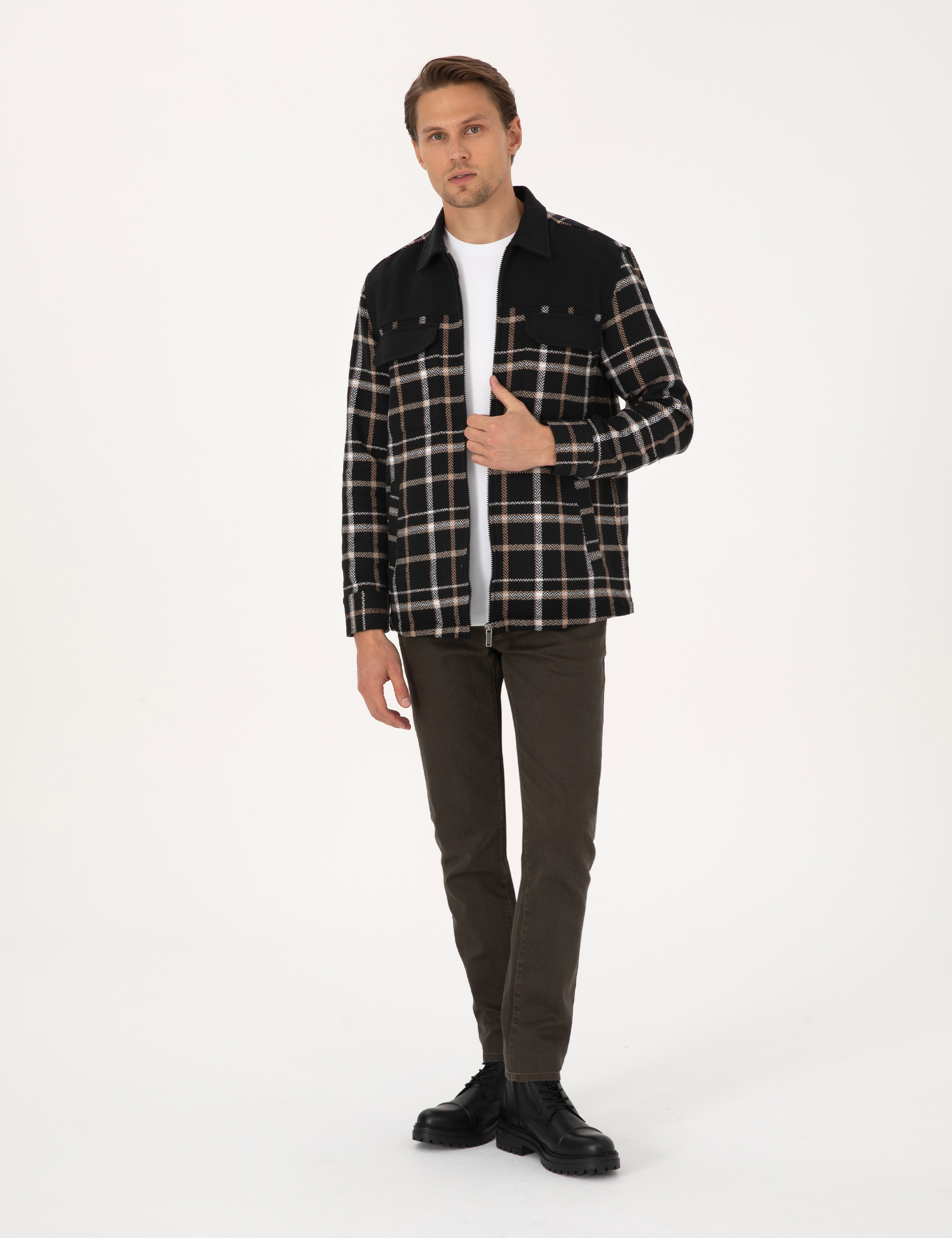 Siyah Comfort Fit Uzun Kollu Gömlek - Image 4