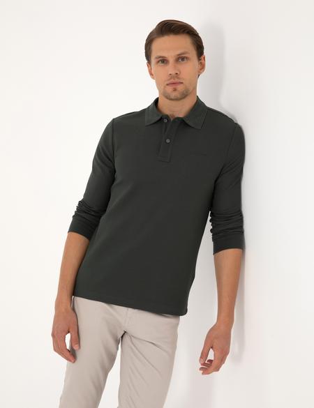 Koyu Haki Slim Fit Sweatshirt - 50311678054