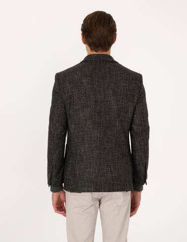 Haki Ex. Slim Fit Yün Karışımlı Ceket