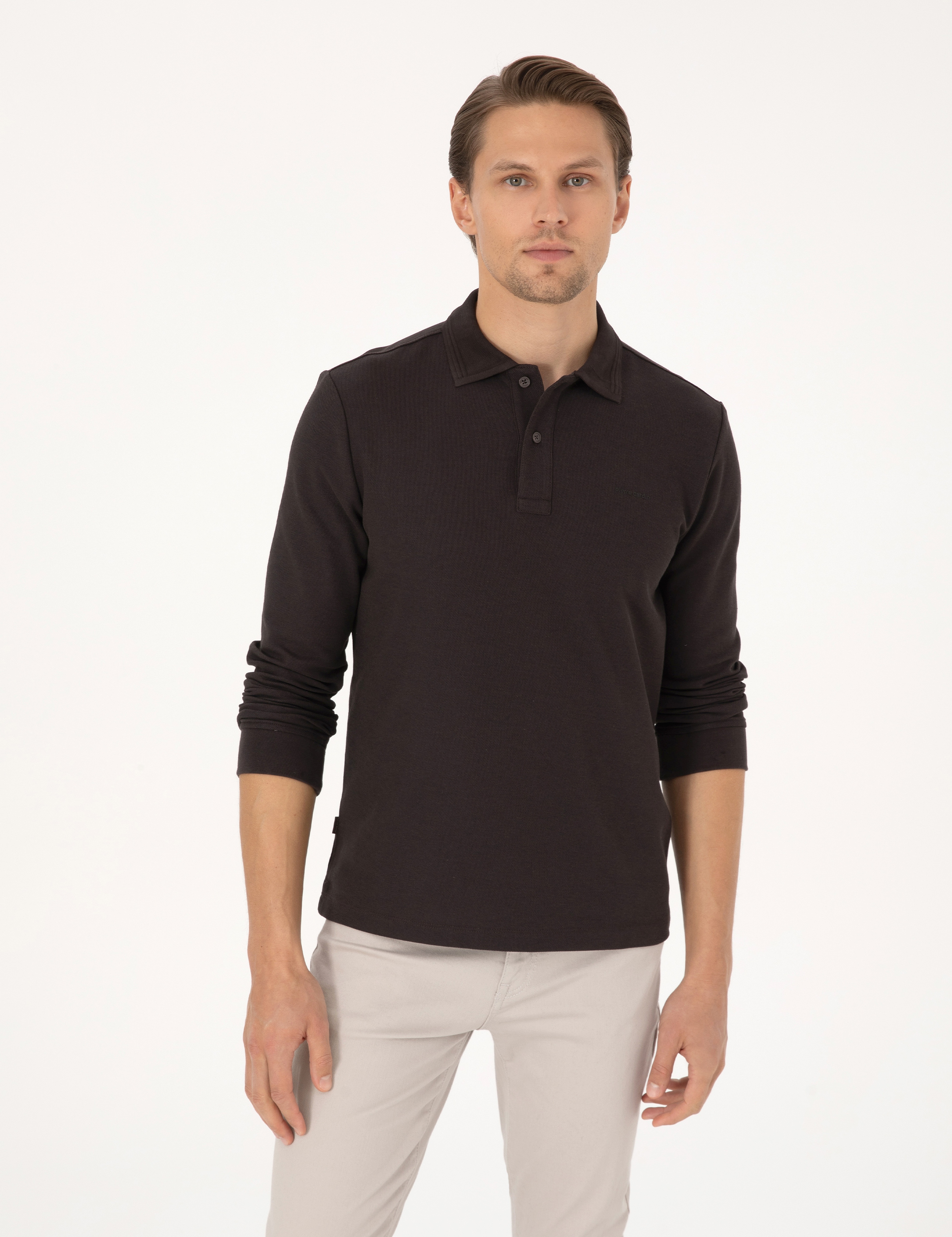 Koyu Kahverengi Slim Fit Sweatshirt - Image 3