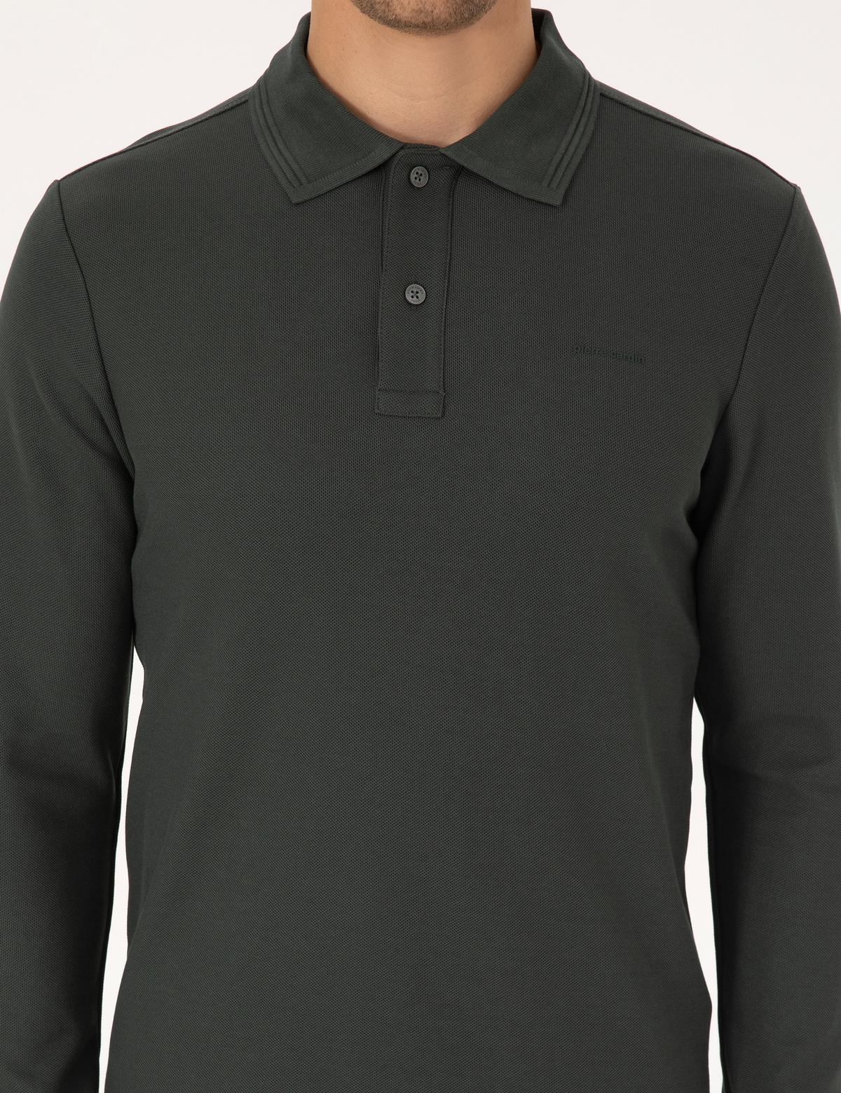 Koyu Haki Slim Fit Sweatshirt - 50311678054