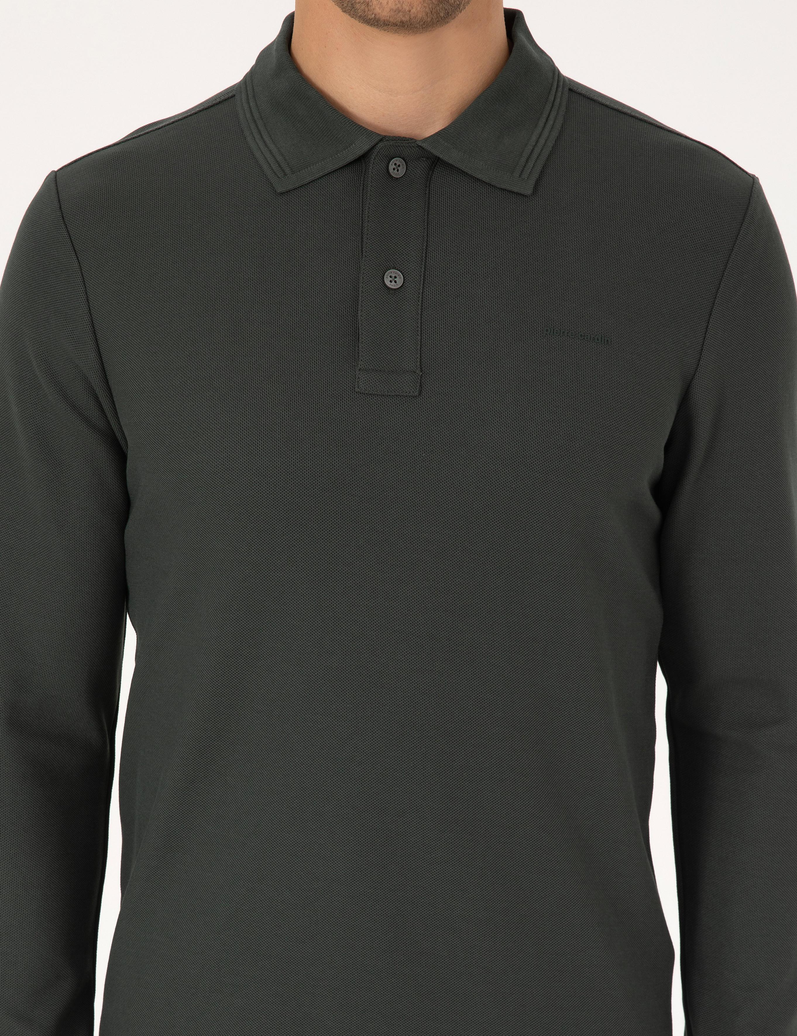 Koyu Haki Slim Fit Sweatshirt