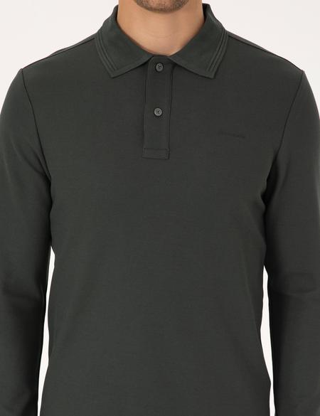 Koyu Haki Slim Fit Sweatshirt - 50311678054