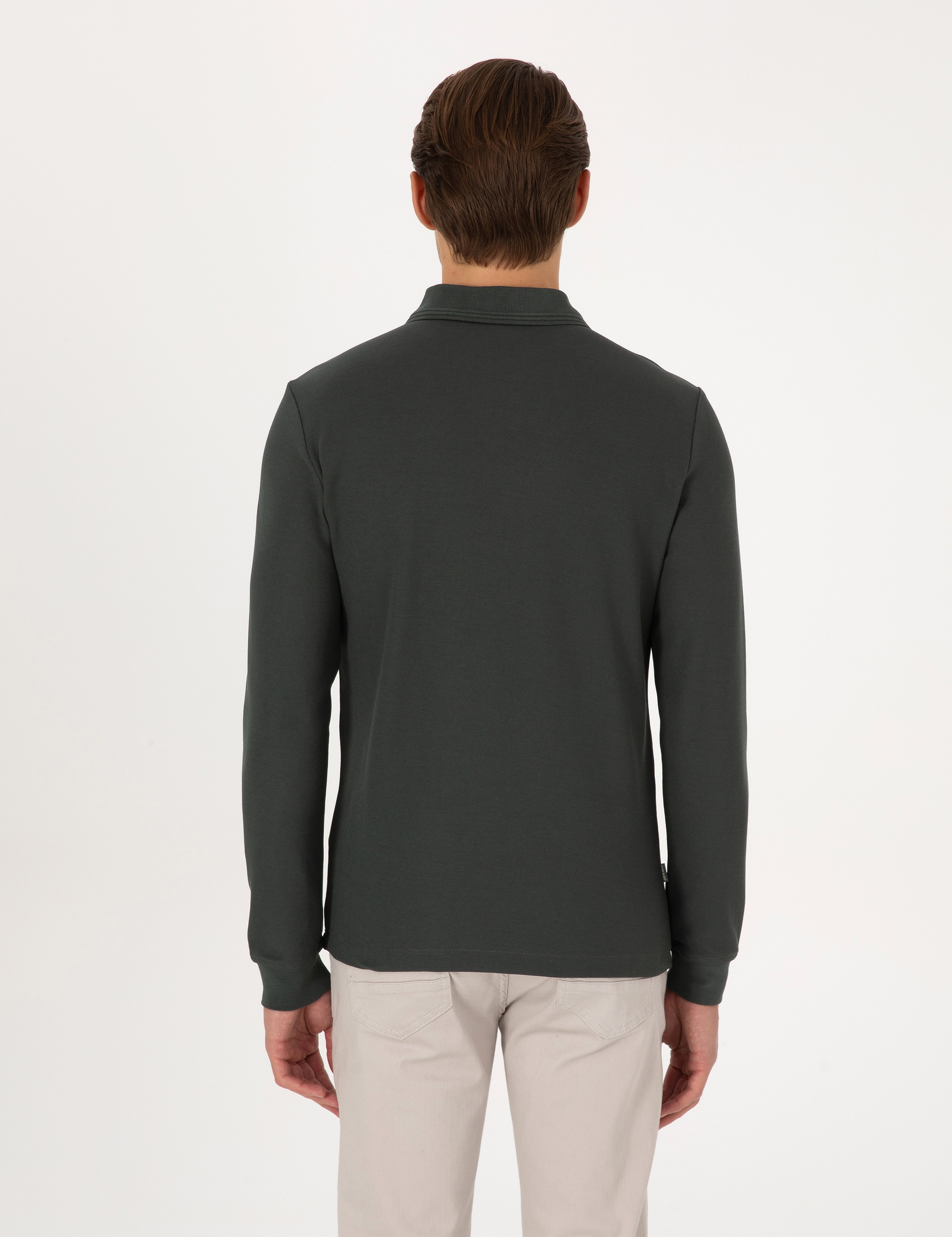 Koyu Haki Slim Fit Sweatshirt - Image 5