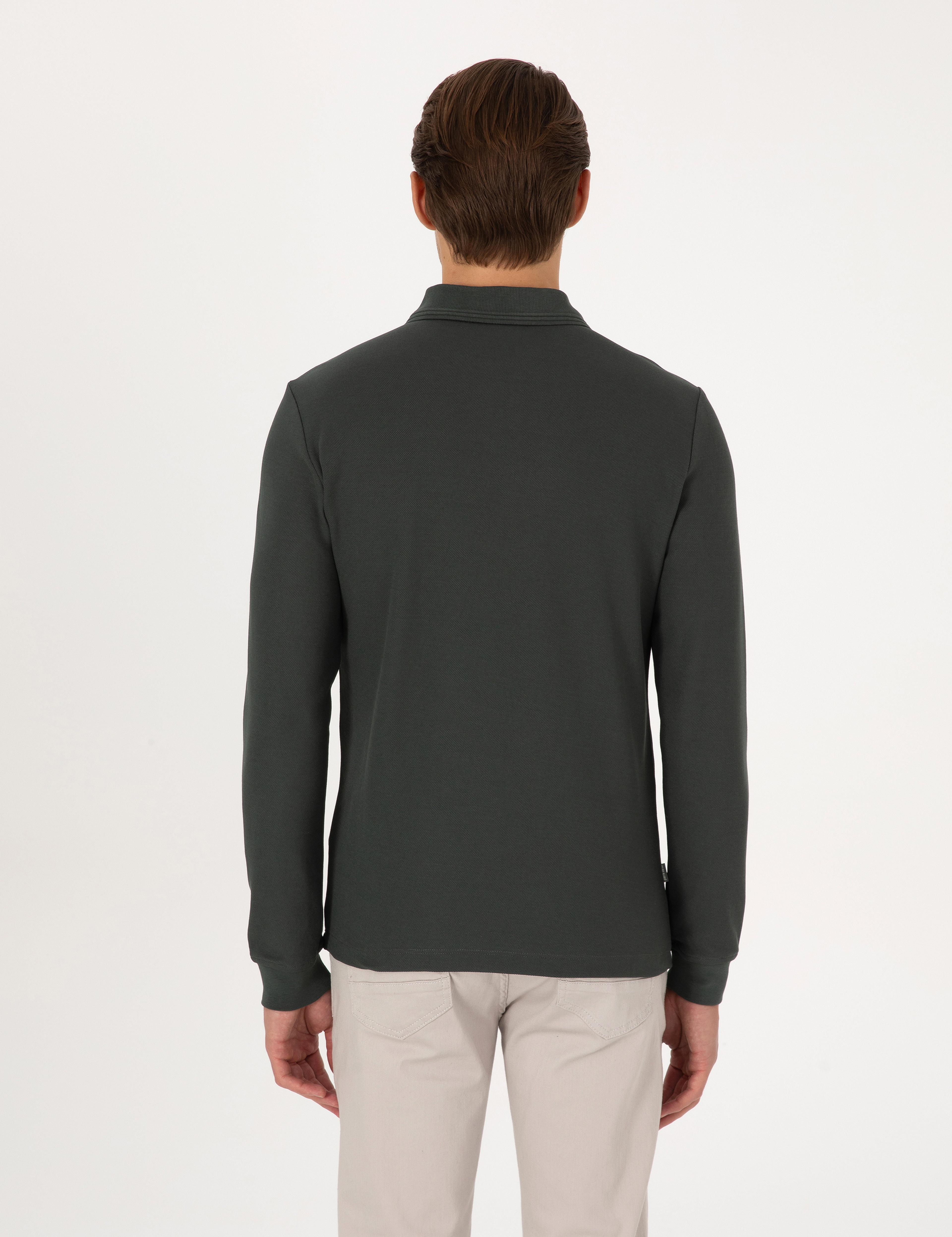 Koyu Haki Slim Fit Sweatshirt