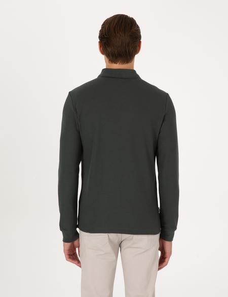 Koyu Haki Slim Fit Sweatshirt - 50311678054