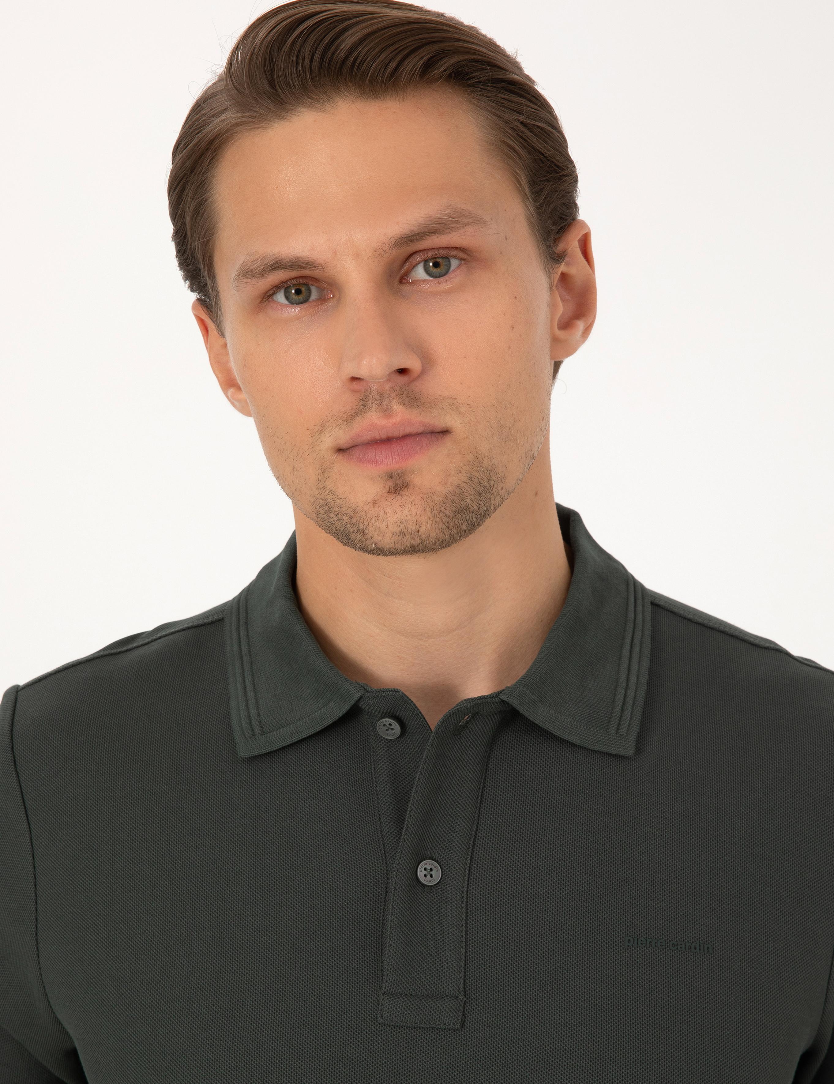 Koyu Haki Slim Fit Sweatshirt