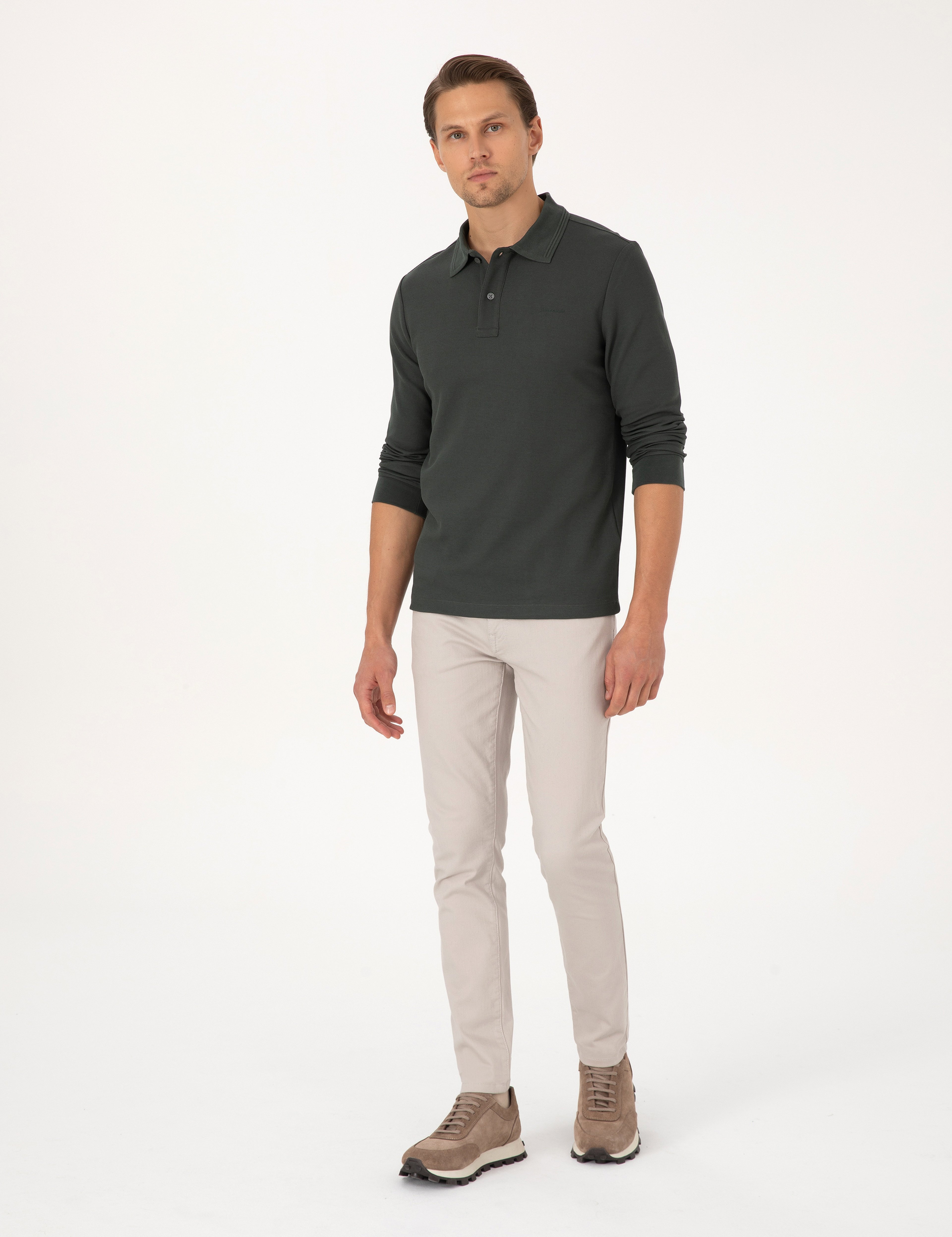 Koyu Haki Slim Fit Sweatshirt - Image 4