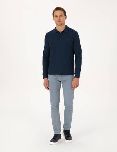 Lacivert Slim Fit Sweatshirt