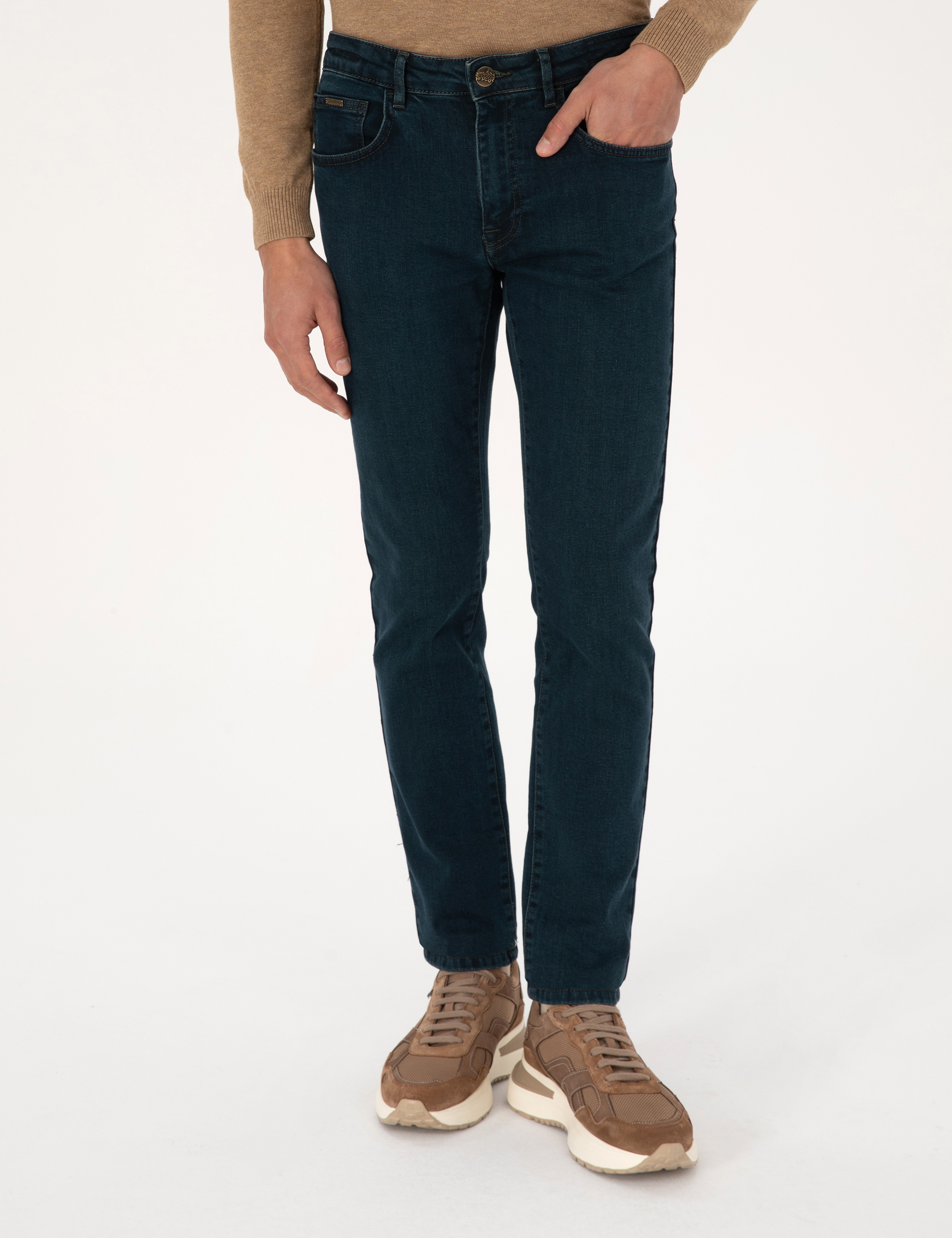 Haki Slim Fit Jean Pantolon - Image 2