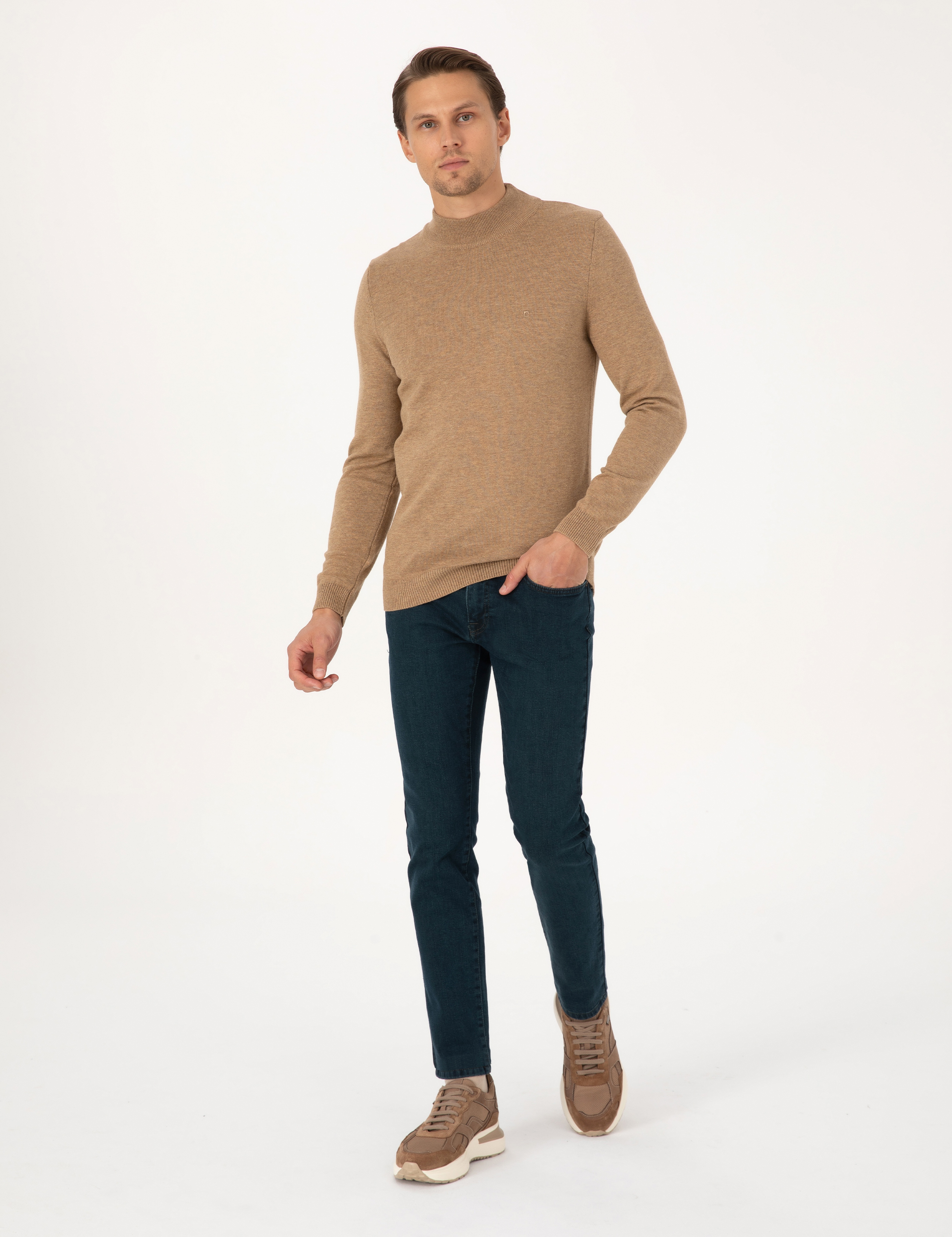 Haki Slim Fit Jean Pantolon - Image 1