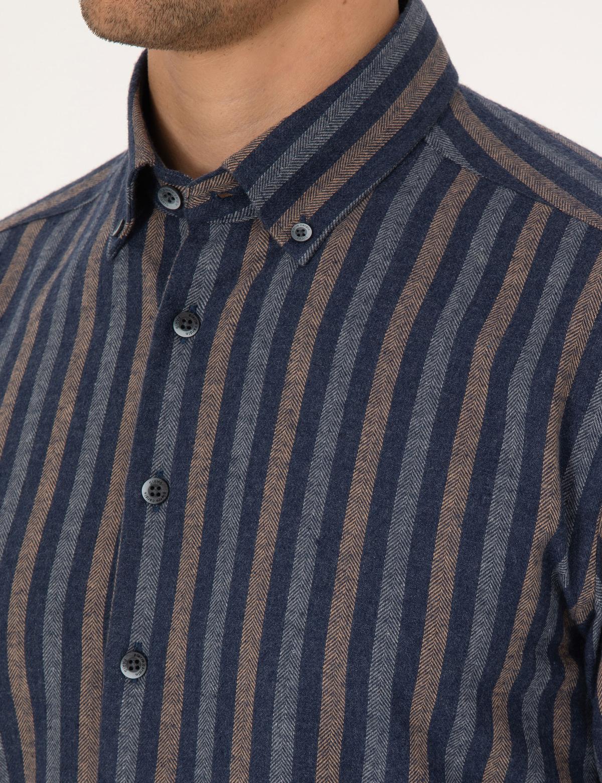 Lacivert Regular Fit Uzun Kollu Gömlek - 50312384014