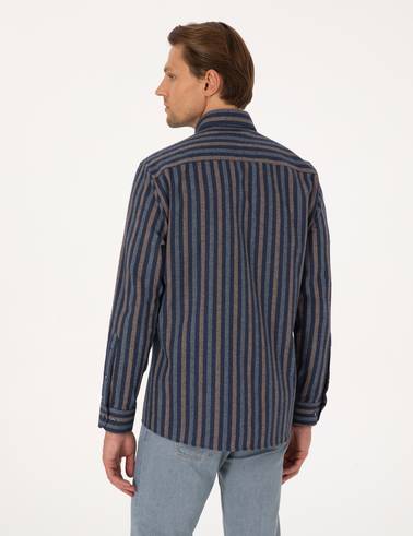 Lacivert Regular Fit Uzun Kollu Gömlek