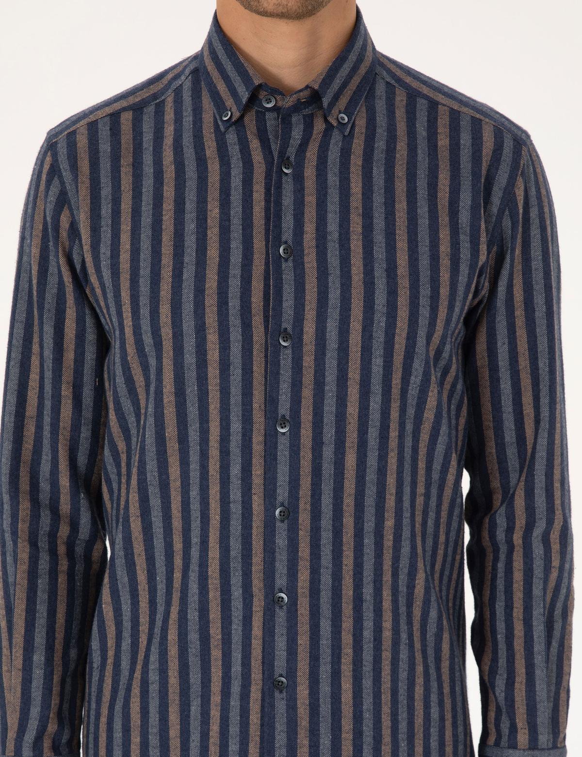 Lacivert Regular Fit Uzun Kollu Gömlek - 50312384014