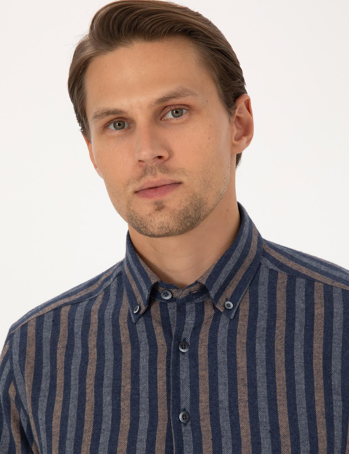 Lacivert Regular Fit Uzun Kollu Gömlek - 50312384014