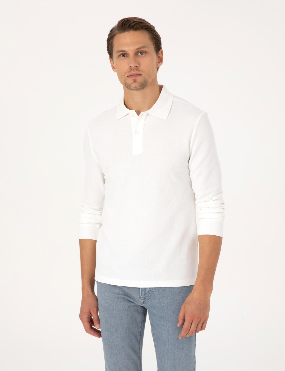 Ekru Slim Fit Sweatshirt