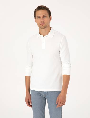 Ekru Slim Fit Sweatshirt