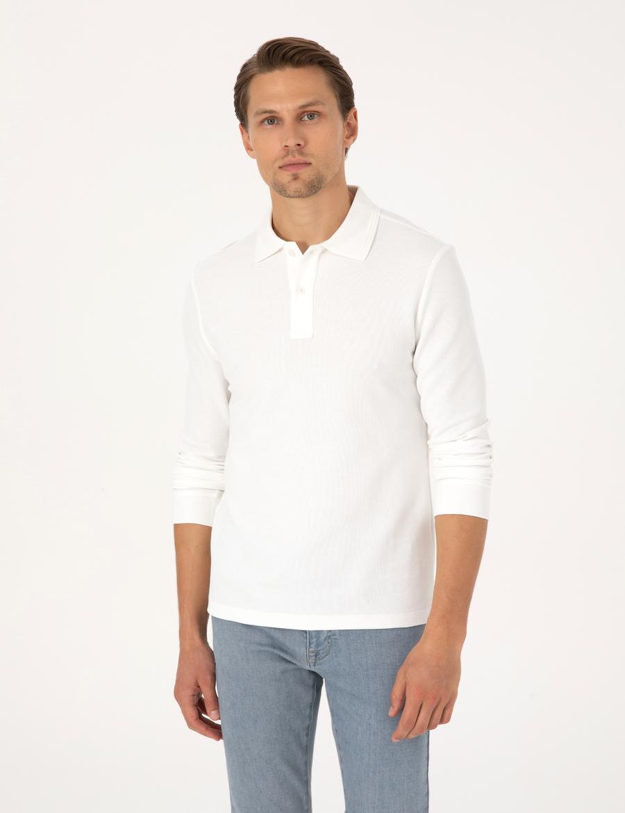 Ekru Slim Fit Sweatshirt