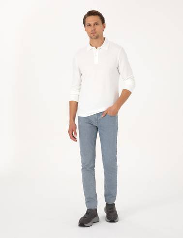 Ekru Slim Fit Sweatshirt