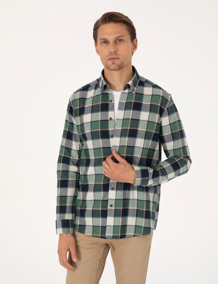 Koyu Haki Regular Fit Uzun Kollu Gömlek - 50312386005