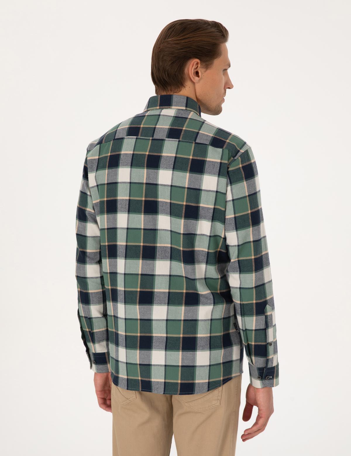 Koyu Haki Regular Fit Uzun Kollu Gömlek - 50312386005