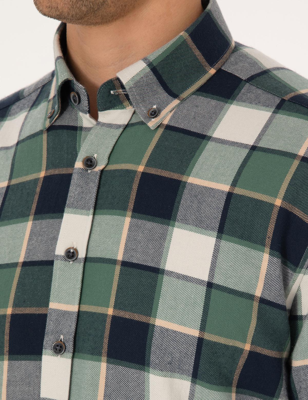 Koyu Haki Regular Fit Uzun Kollu Gömlek - 50312386005