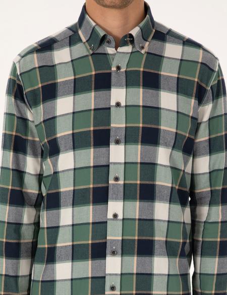 Koyu Haki Regular Fit Uzun Kollu Gömlek - 50312386005