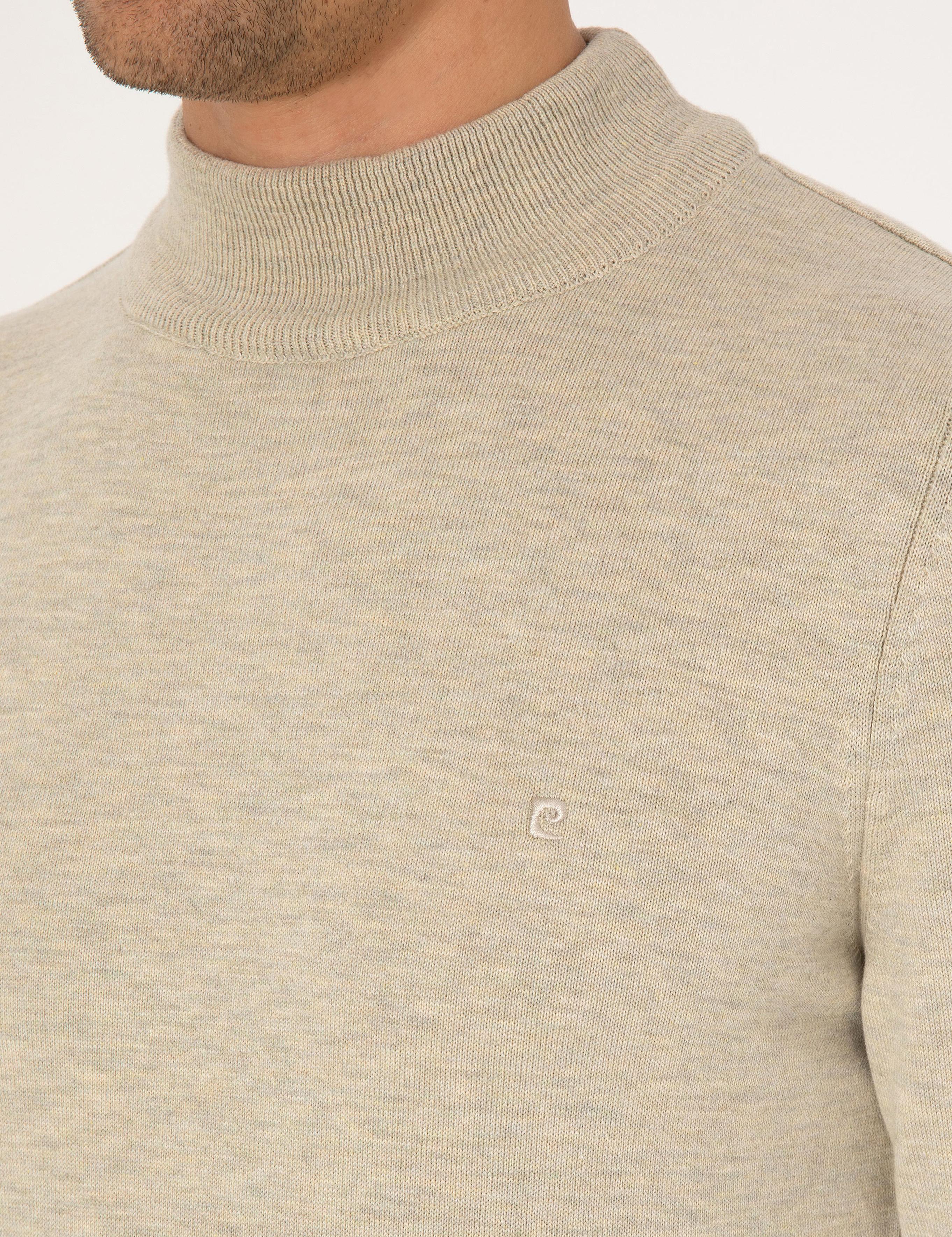 Kum Melanj Slim Fit Yarım Balıkçı Yaka Basic Triko Kazak