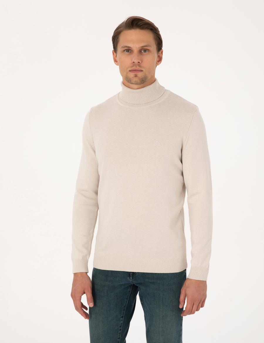 Taş Slim Fit Balıkçı Yaka Basic Triko Kazak