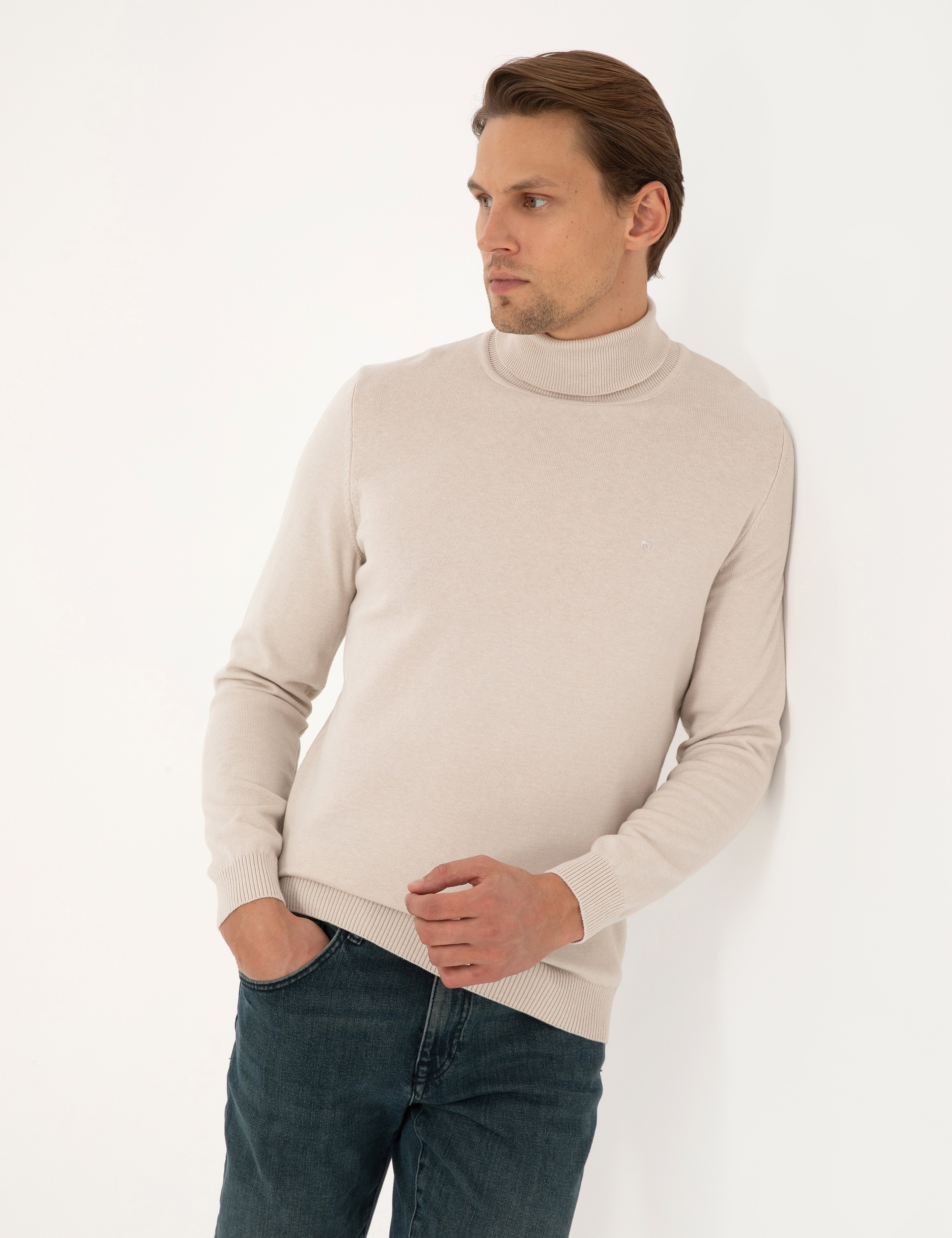 Taş Slim Fit Balıkçı Yaka Basic Triko Kazak - Image 3