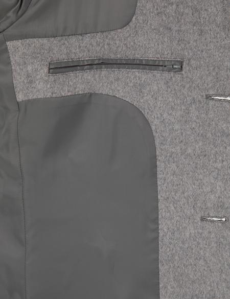 Antrasit Ekstra Slim Fit Yün Karışımlı Kaşe Kaban - 50297487032