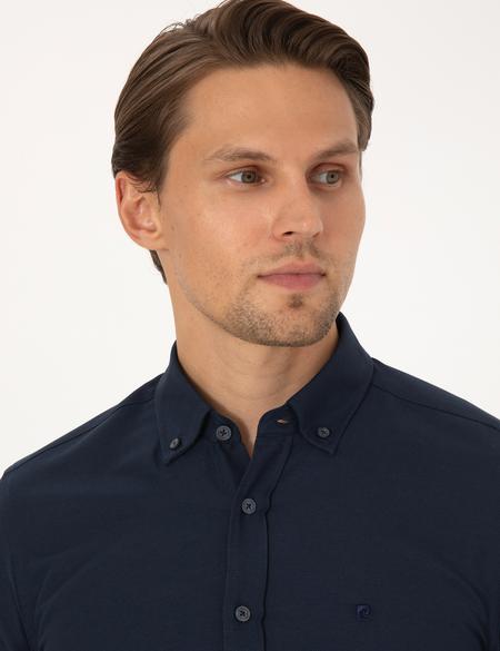 Lacivert Slim Fit Uzun Kollu Gömlek - 50297998026